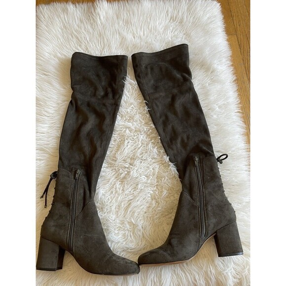 Aldo boots size 6.5 bresa green knee high Boots lace up back detail - Picture 3 of 9